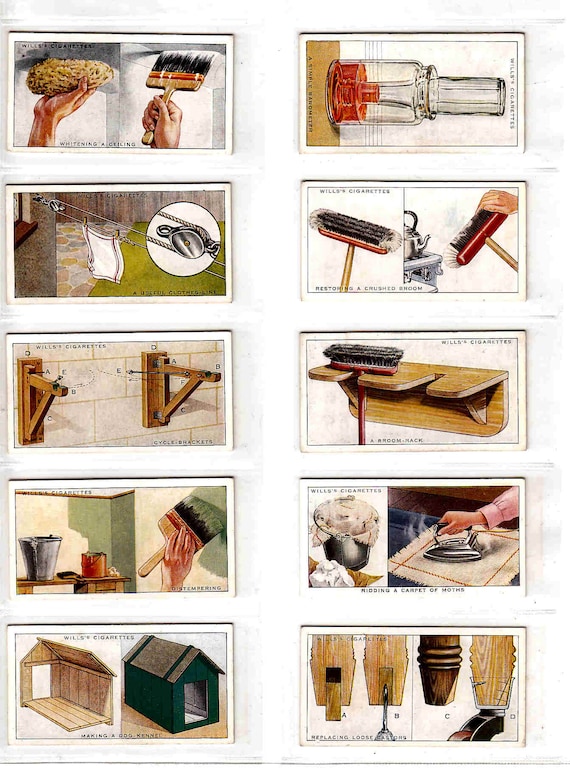 wills cigarette cards household hints Original C1936 HOUSEHOLD HINTS Full Set of 50x Cigarette Cards by Wills