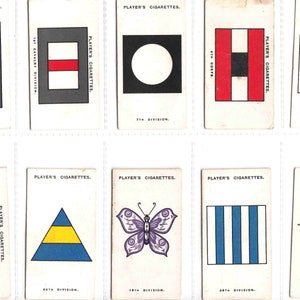 c1925 ARMY CORPS & DIVISIONAL Borden 1914-1918 Complete set van 100 originele sigaretten-/tabakkaarten van J. Player (2e serie)
