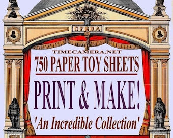 750x PAPER TOYS & Model Kits. Printable Vintage Cut-Out Images - Vols 1-3 Download