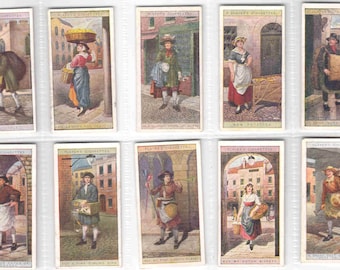 cries of london cigarette cards 25 Vintage Cigarette Cards - Cries of London - the Street Sellers Second  Series. 1916. Full Set. John Player Tobacco Cards Trade Cards