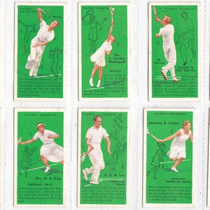 Original c1936 'TENNIS' Komplettset mit 50 Zigarettenkarten von John Player