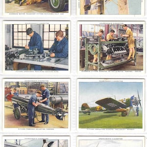c1937 The RAF AT WORK (M size) Complete Set of 48x Original Cigarette / Tobacco Cards - by Churchman