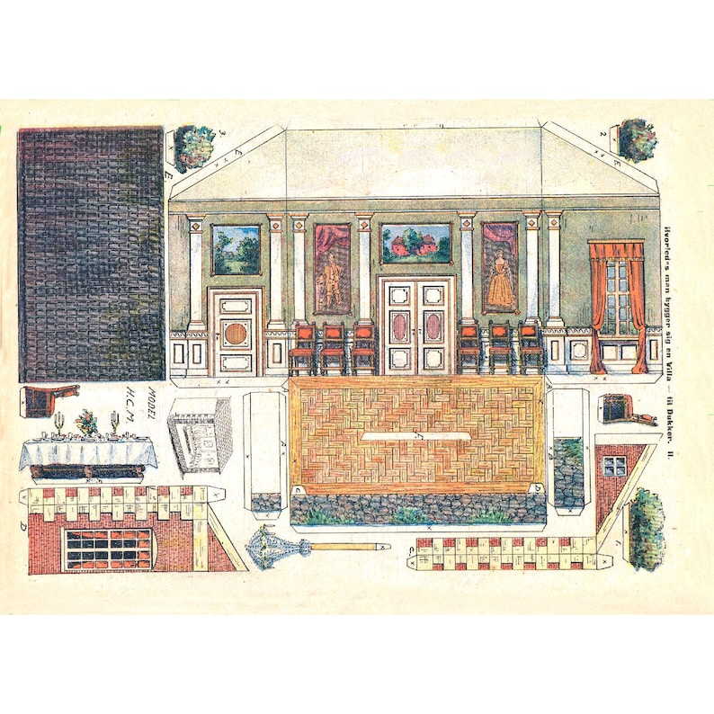 PAPER DOLL HOUSE 4x Rare Vintage Printable Sheets Etsy