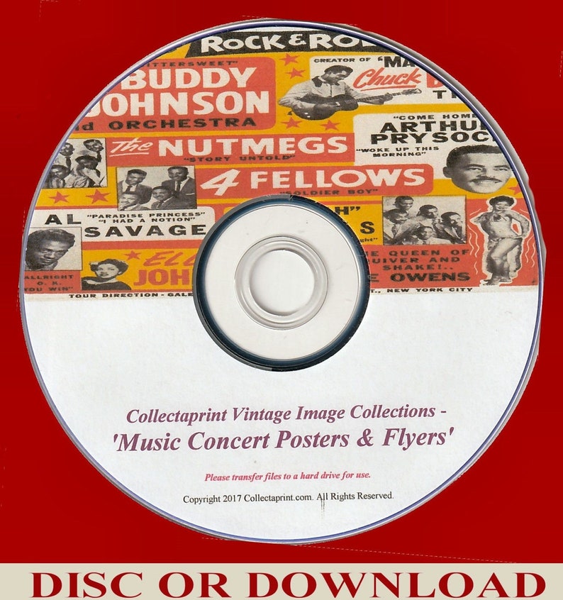 200x Printable Vintage MUSIC POSTERS Pop Rock Concert Flyers. Enhanced ...