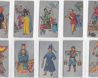 20 Vintage Chinese Cigarette Cards - A Chinese Tale. 1930s. Complete Set  From Say Lun Tobacco. Folklore, Fairy Tales, Fables