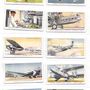 c1936 INTERNATIONAL AIR LINERS Complete Set of 50x Original Cigarette / Tobacco Cards - by Players