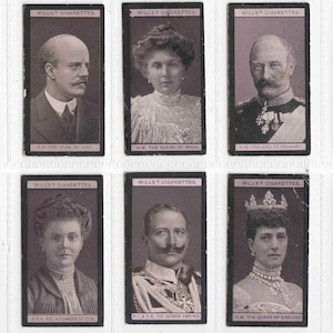 c1903 RETRATOS DE LA REALEZA EUROPEA Tarjetas originales de cigarrillos/tabaco x10 de Wills