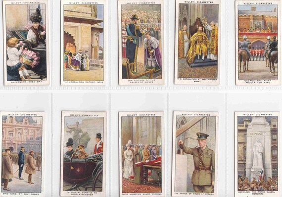 Original C1935 the Reign of HM KING GEORGE V Complete Set of 50x Cigarette/tobacco  Cards by Wills