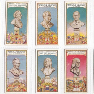 c1937 "Il tuo compleanno racconta la tua fortuna" 15x carte originali per sigarette / tabacco - emesse da Ardath