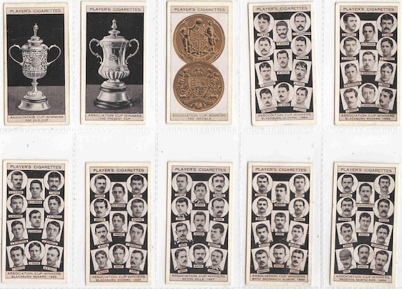 football cigarette cards 1930s C1930 Football ASSOCIATION CUP WINNERS Set of 50x Original Cigarette / Tobacco  Cards - by Players