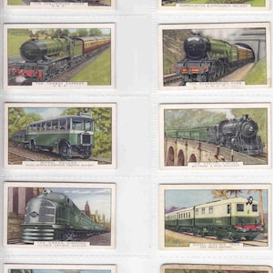 Original c1937 TRAINS Of The WORLD Complete SET of 48x Cigarette / Tobacco Cards by Gallaher