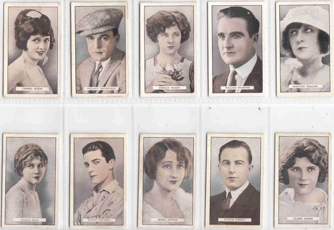 C1926 CINEMA STARS 10x ORIGINAL Cigarette / Tobacco Cards