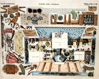 5x Paper Model DIORAMAS, Printable Vintage Sheet Image Kits (Group 2 Download)