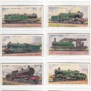 c1924 RAILWAY ENGINES Complete Set of 50x Original Cigarette / Tobacco Cards - by Wills