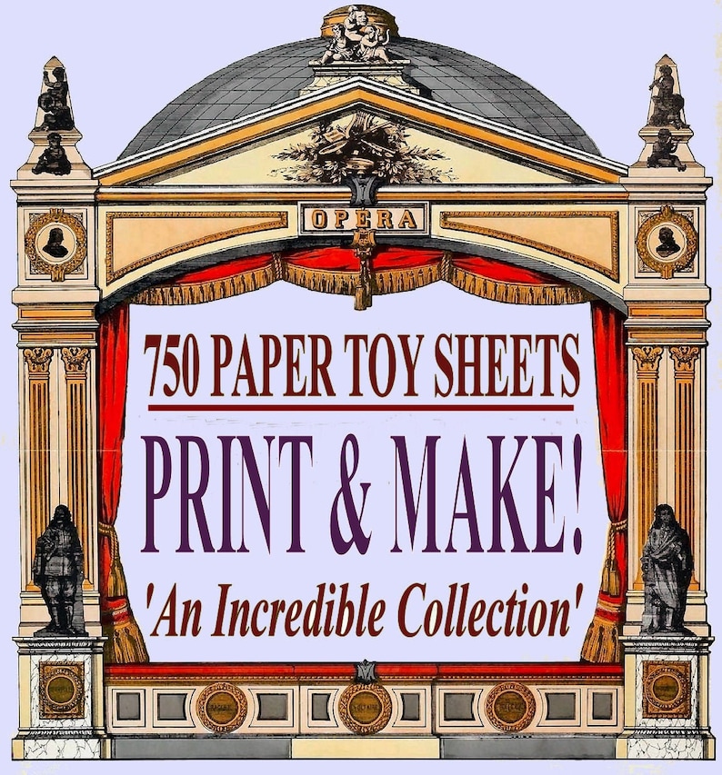 VINTAGE PAPER TOYS Models 750x Printable Template Images Vols | Etsy