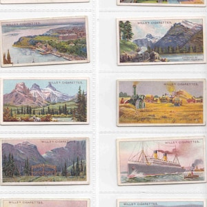 c1914 Overseas Dominions (CANADÁ) Conjunto completo de 50x Cartões originais de cigarro/tabaco - por Wills