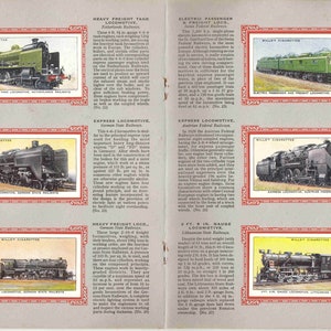c1936 RAILWAY ENGINES Complete Album of 50x Original Cigarette Tobacco Cards by John Player