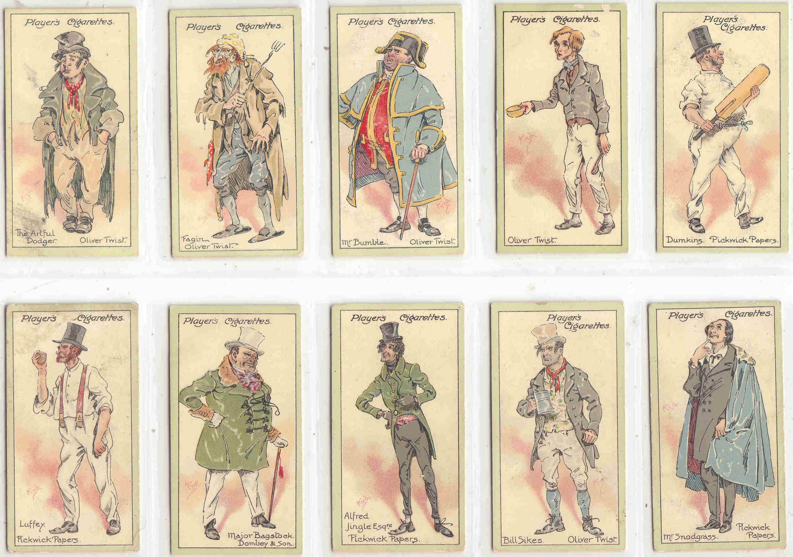 players cigarettes cards value Original C1923 CHARACTERS From DICKENS Complete SET of 50x Cigarette /  Tobacco Cards by John Player
