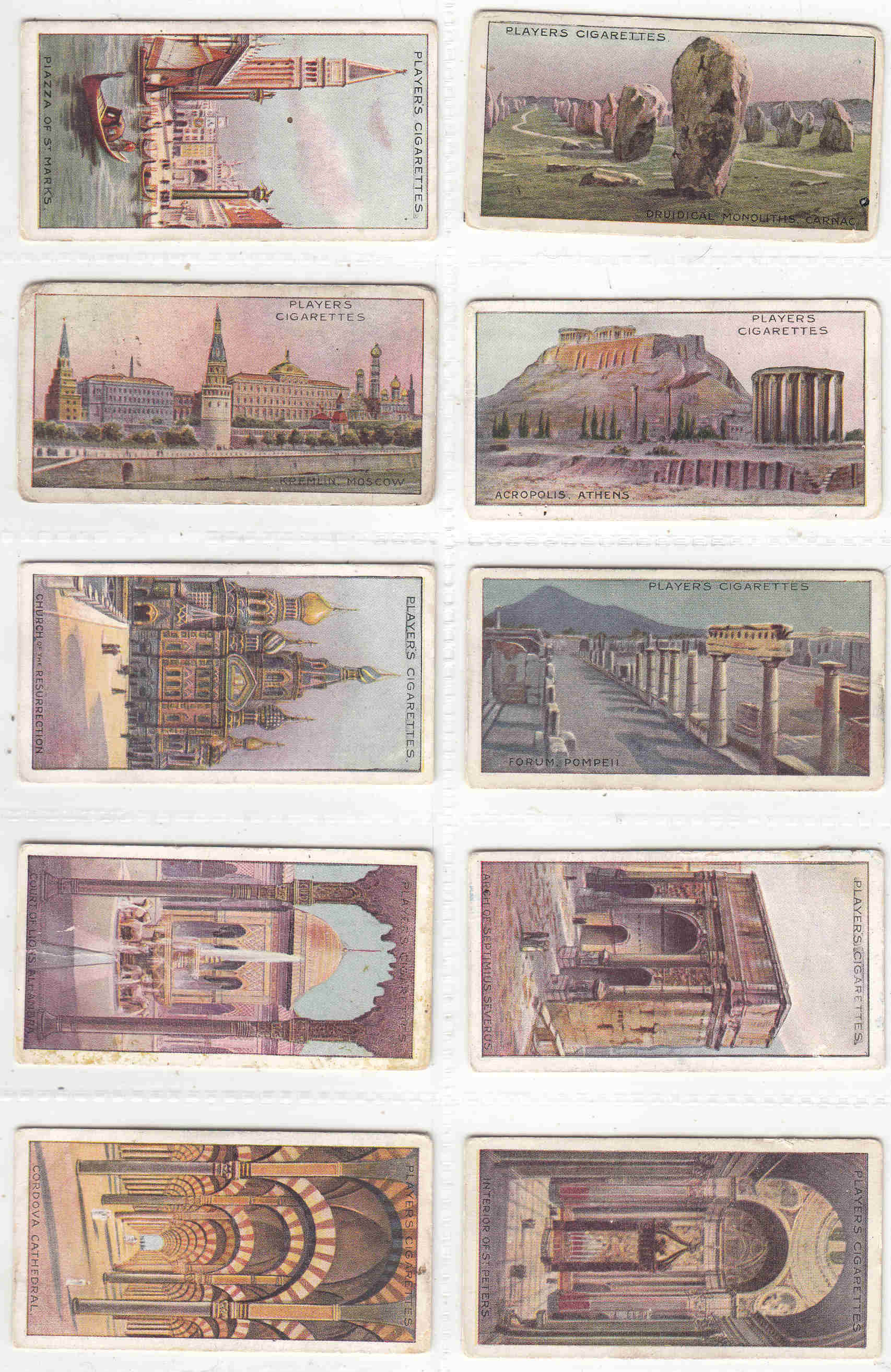 c1916 WONDERS of the WORLD Complete Set of 25x Original Cigarette / Tobacco Cards - by J. Player