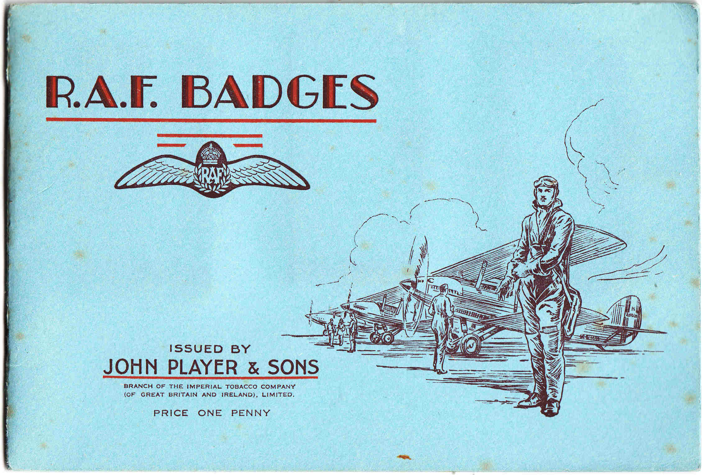 raf badges cigarette cards C1937 RAF BADGES (with Motto) Complete Album of 50x Original Cigarette / Tobacco  Cards - by Player's