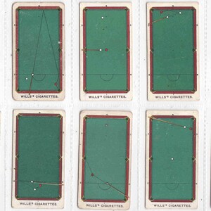 c1909-1928 BILLIARDS 16x Very Scarce and ORIGINAL Cigarette / Tobacco Cards - by Wills and ogdens x2