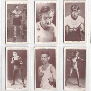 c1938 PERSONALIDADES DEL BOXEO Tarjetas de cigarrillos/tabaco originales x 10 de Churchman