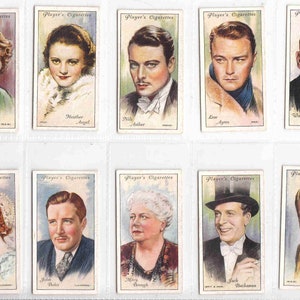 ORIGINAL c1934 FILM STARS Complete Set of 50 Tobacco Cigarette Cards ( 2nd series) by Players