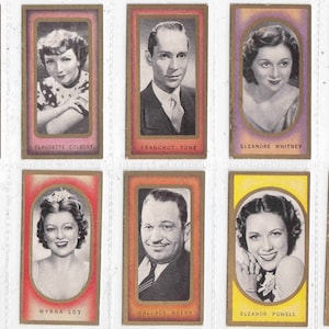 c1938 FILM FAVOURITES  Group of 10x Rare ORIGINAL Cigarette / Tobacco Cards