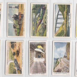 c1937 WONDERFUL RAILWAY TRAVEL Complete Set of 50x Original Cigarette / Tobacco Cards by Churchman&#39;s