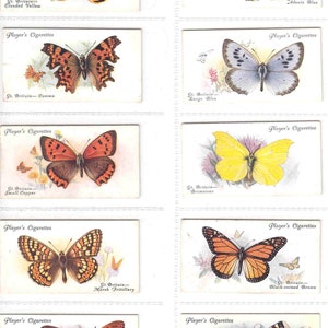c1932 VLINDERS Complete set van 50 x ORIGINELE sigaretten-/tabakkaarten van John Player