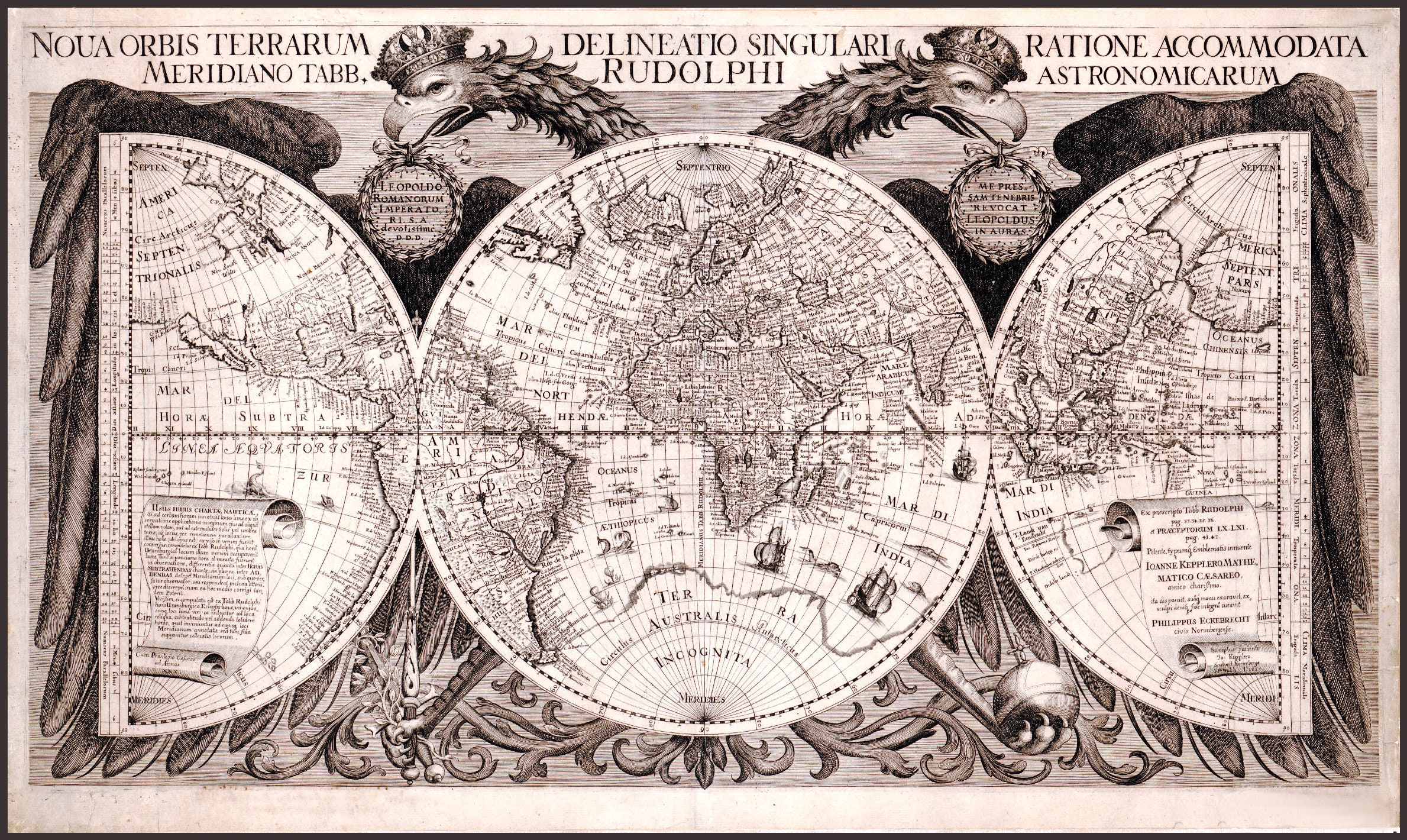 Print Your Own Ultra High Resolution ANTIQUE WORLD MAP from c1630. Digital Download Lin