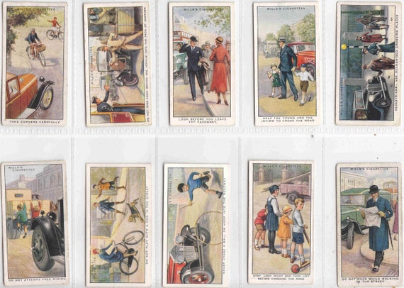 C1934 SAFETY FIRST Complete Set of 50 Original Tobacco Cigarette Cards by  Wills C1934