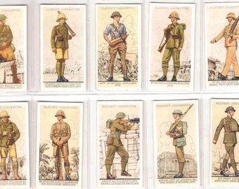uniforms of the territorial army cigarette cards c1939 UNIFORMS Of The TERRITORIAL ARMY Complete Set of 50x Original  Cigarette / Tobacco Cards