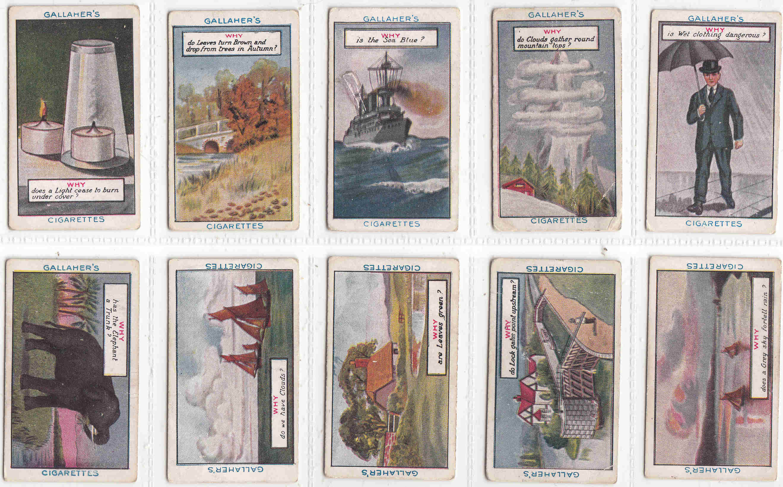 1915 Gallaher 'why is It?' Tobacco Cards - Set of 20