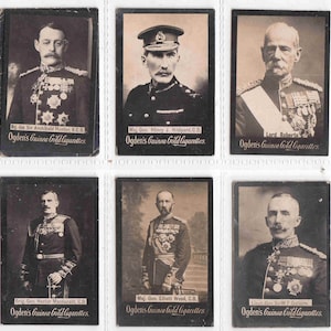 10 x V. Generales de guerra de principios del siglo XX Tarjetas originales de cigarrillos y tabaco de Ogden&#39;s