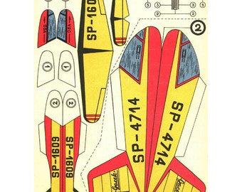 6x Paper Model PLANES, Printable Sheets - Print, Cut-Out & Make (Download Group 1)