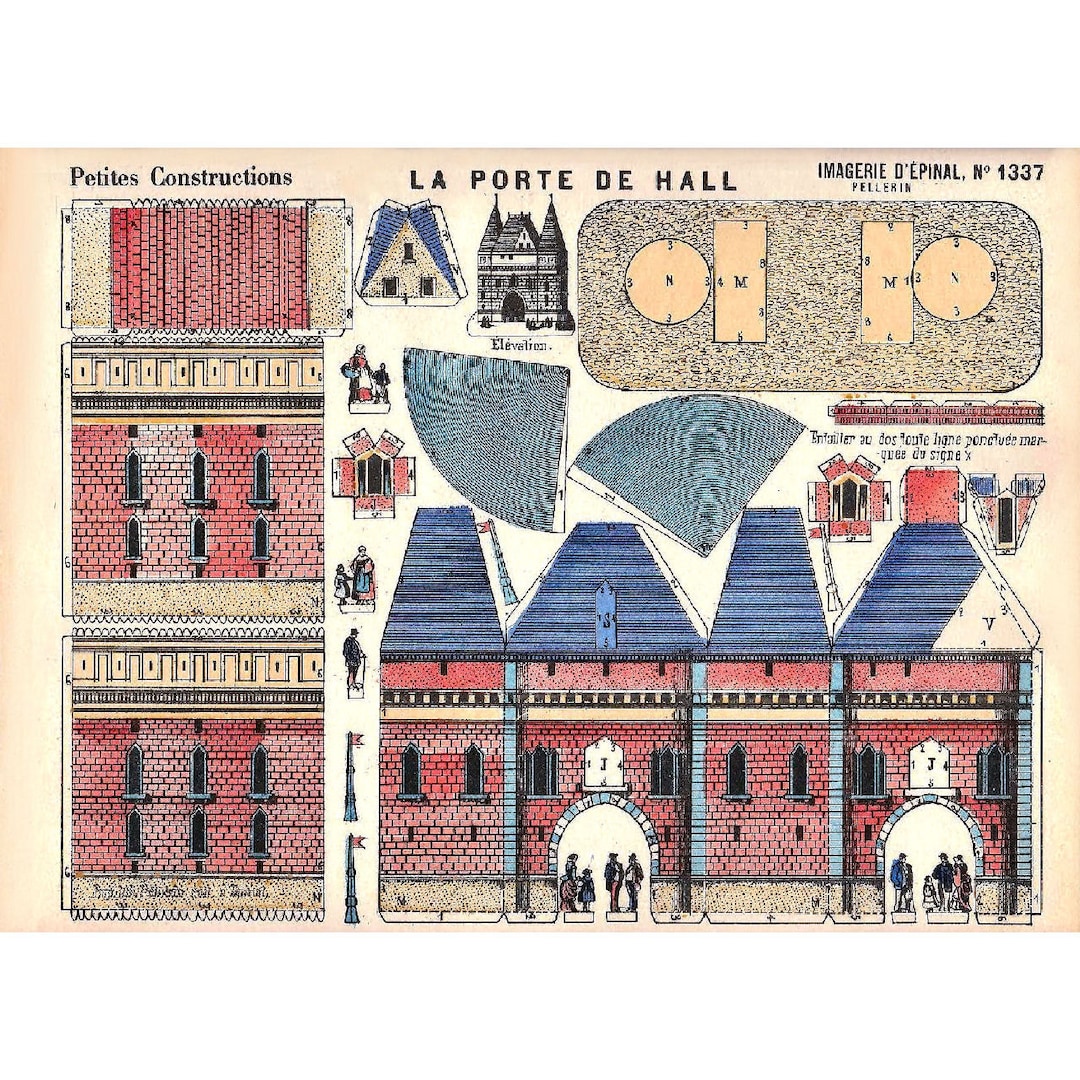 Vintage Paper Model Buildings Kit: Printable Scans (group 3 Download ...
