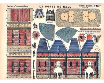 Vintage Paper Model Buildings Kit: Printable Scans (Group 3 Download)