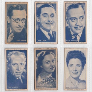 Original c1950 RADIO CELEBRITIES Complete Set of 50x Cigarette / Tobacco Cards issued by Carreras &#39;Turf&#39;