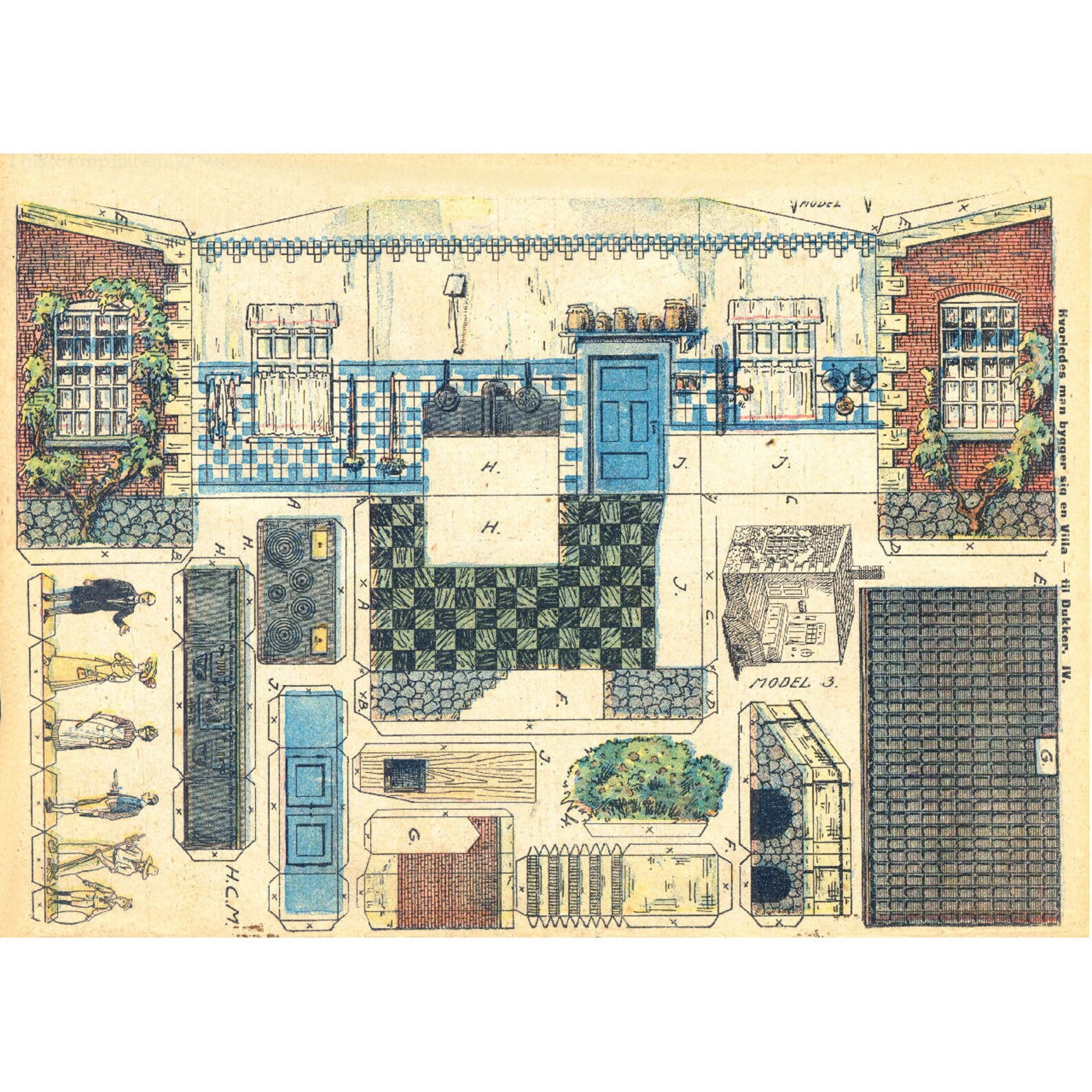 PAPER DOLL HOUSE 4x Rare Vintage Printable Sheets Etsy