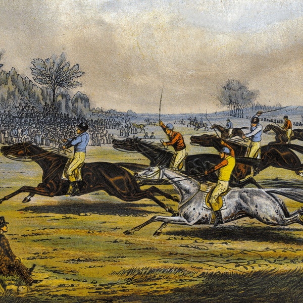 Make ANTIQUE HORSE-RACING Art Prints - Restored Vintage Premium Image Collection