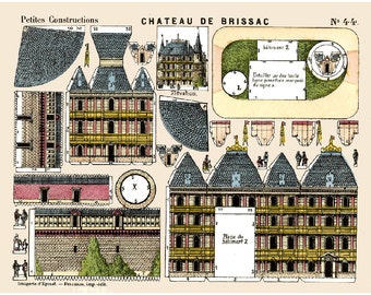 5x Stunning Vintage PAPER MODEL BUILDINGS - Printable Toy Sheet Scans - Print, Cut Out, Make (Group 1)