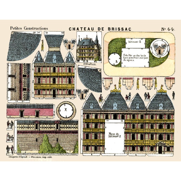 5x Stunning Vintage PAPER MODEL BUILDINGS - Printable Toy Sheet Scans - Print, Cut Out, Make (Group 1)