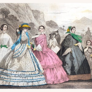 Print A3-Sized GODEY 1800’s FASHION Illustrations to Sell (#2 Download)