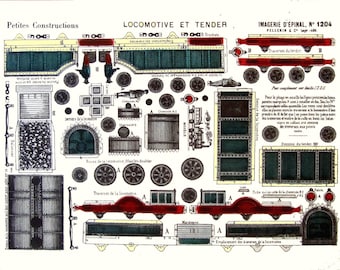140 TRANSPORT Printable Paper Model Kits Cut-Out Images - Ships Trains Planes Cars