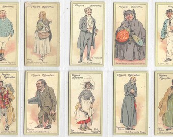 Original C1923 CHARACTERS From DICKENS Complete SET of 50x Cigarette / Tobacco  Cards by John Player