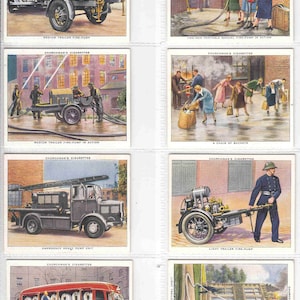 c1938 AIR RAID PRECAUTIONS, lot complet de 48 cartes (taille M) cigarettes/tabac originales - par Churchman's
