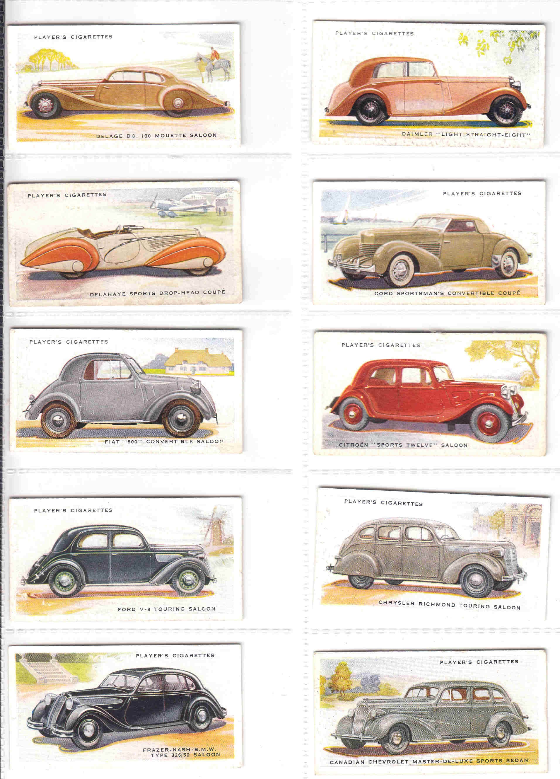 C1937 MOTOR CARS (2nd Series) Complete Set of 50x Original