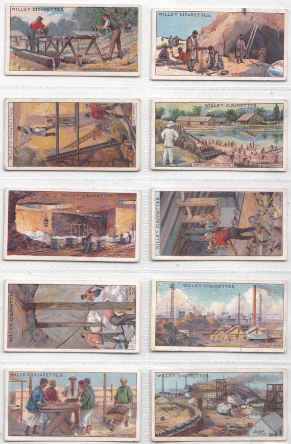 C1916 MINING Complete SET of 50x Original Cigarette / Tobacco Cards - by  Wills