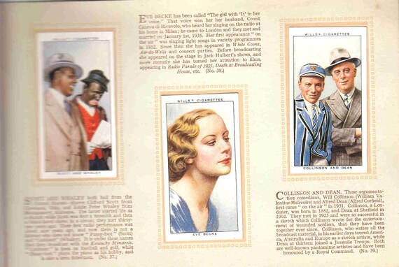 radio celebrities cigarette cards C1934 - RADIO CELEBRITIES ~ 2nd Series Complete Album of 50x ORIGINAL  Cigarette / Tobacco Cards - by Wills C1934